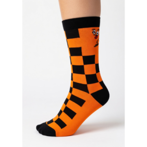 Orange Checkered Sock Product Main